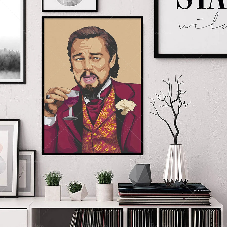 Calvin Candie Poster, Leo Laughing Django Meme Inspired Poster, Leonardo Dicaprio Meme Poster, Funny Poster, Laughing Print