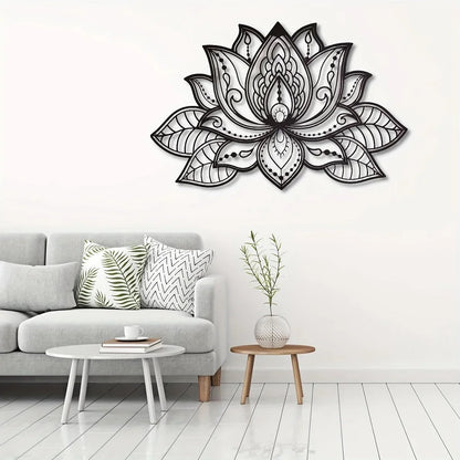 CIFBUY Mandala Wall Art Lotus Flower Mandala Metal Wall Art Spiritual Decor For Living Room Wall Decor Lotus Wall Art Decoration