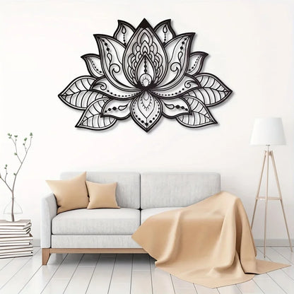 CIFBUY Mandala Wall Art Lotus Flower Mandala Metal Wall Art Spiritual Decor For Living Room Wall Decor Lotus Wall Art Decoration